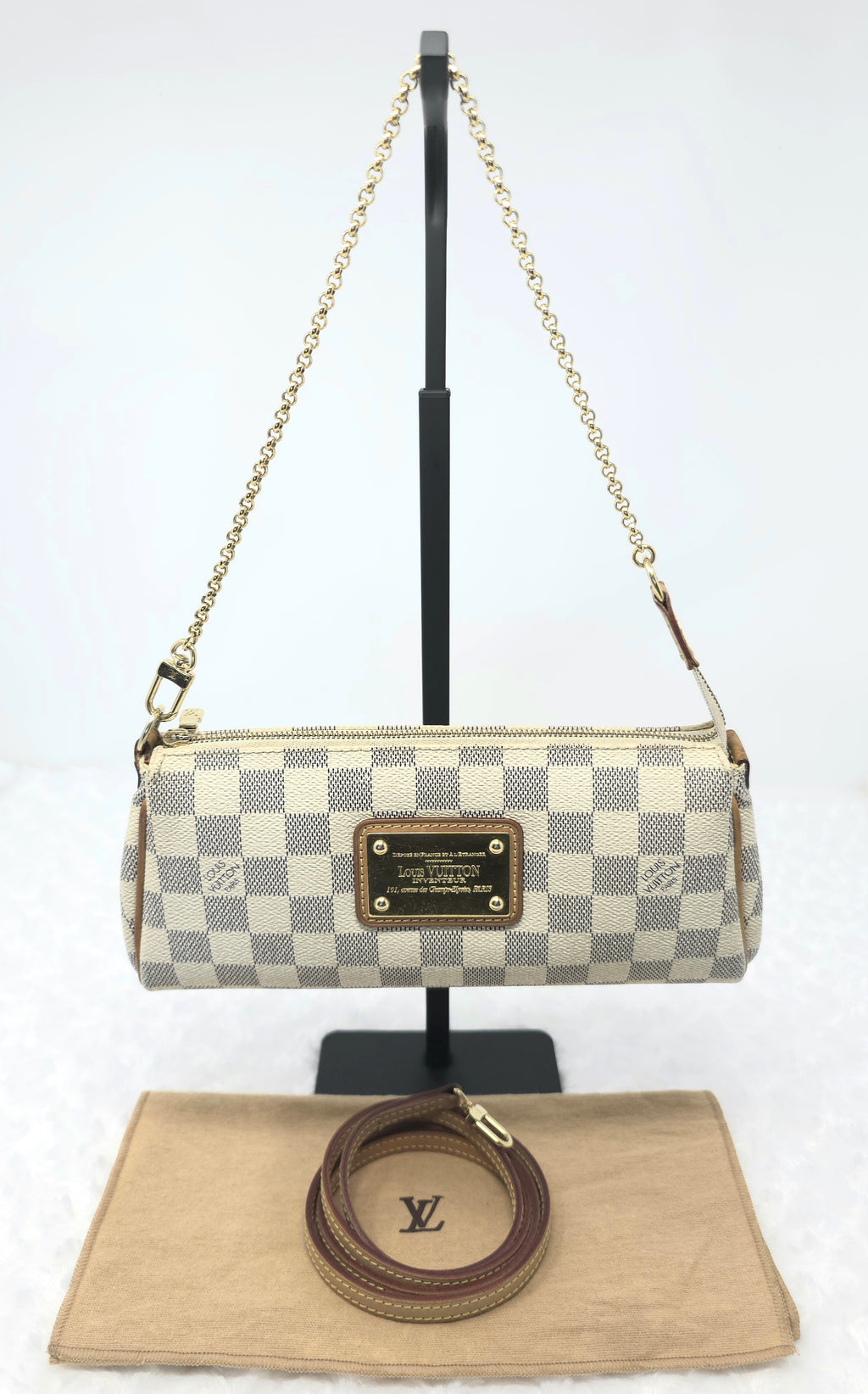 L V Azur Eva Clutch Damier