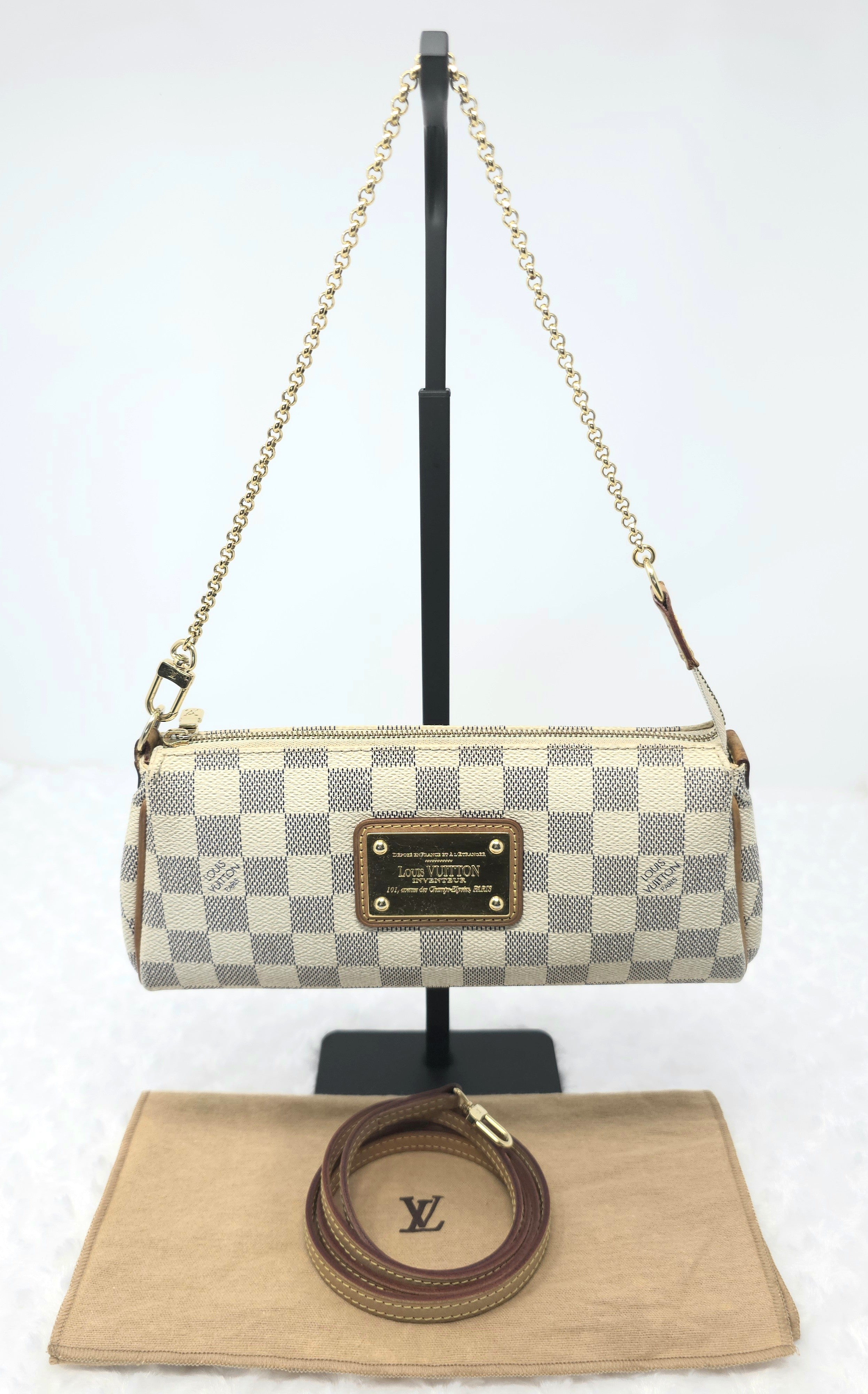 L V Azur Eva Clutch Damier