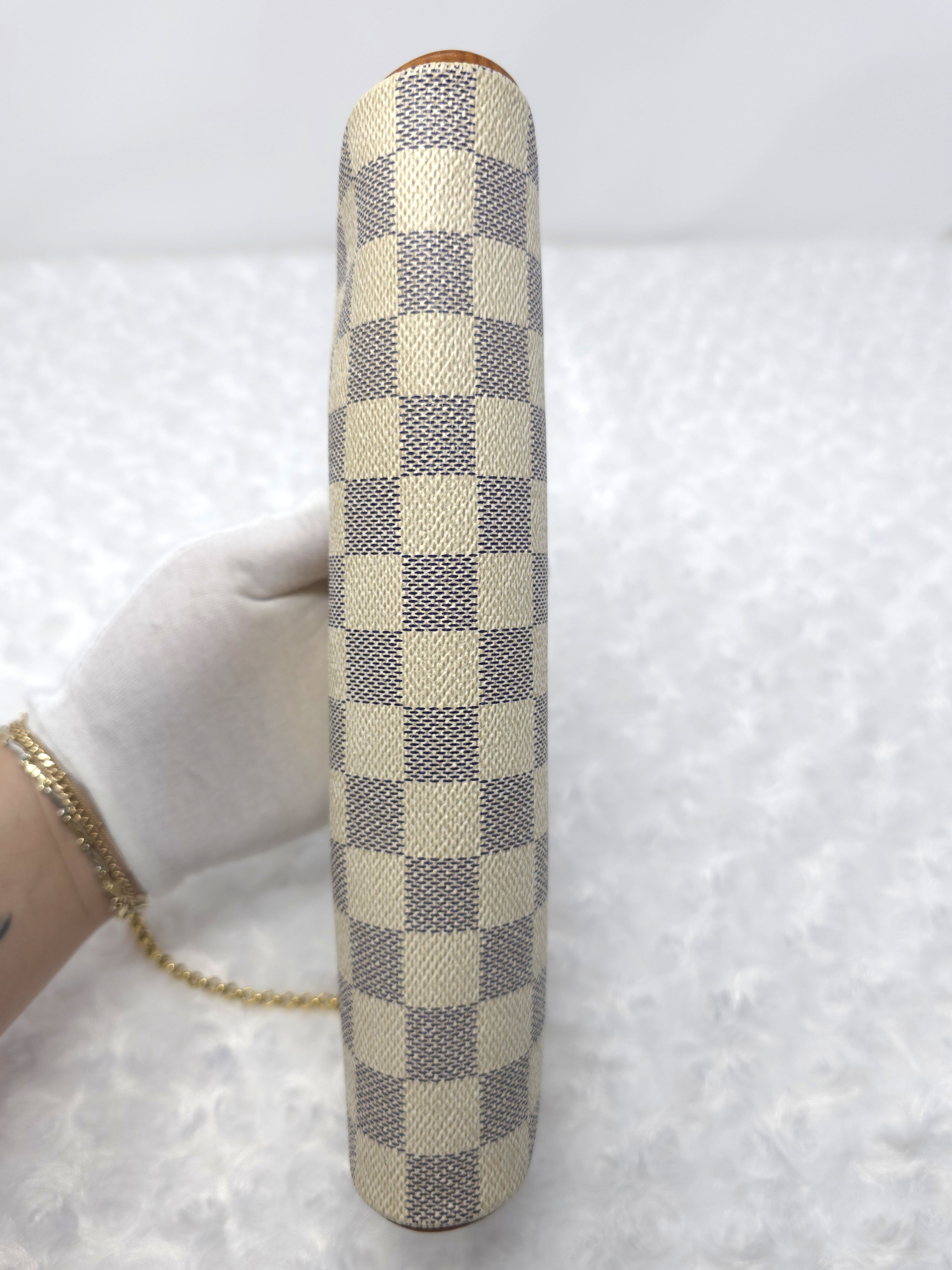L V Azur Eva Clutch Damier